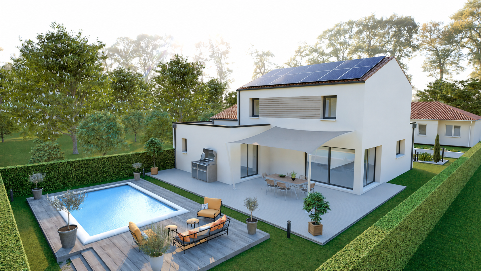 Maison avec panneaux solaires